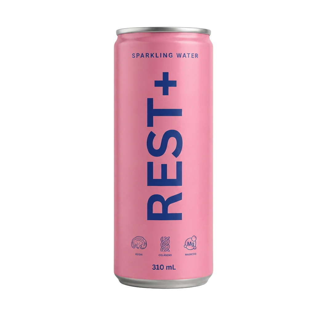 Lata REST+ Rise: frambuesa, hibiscus, lima y reishi