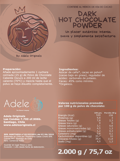 Dark Hot Chocolate Powder 2 kg