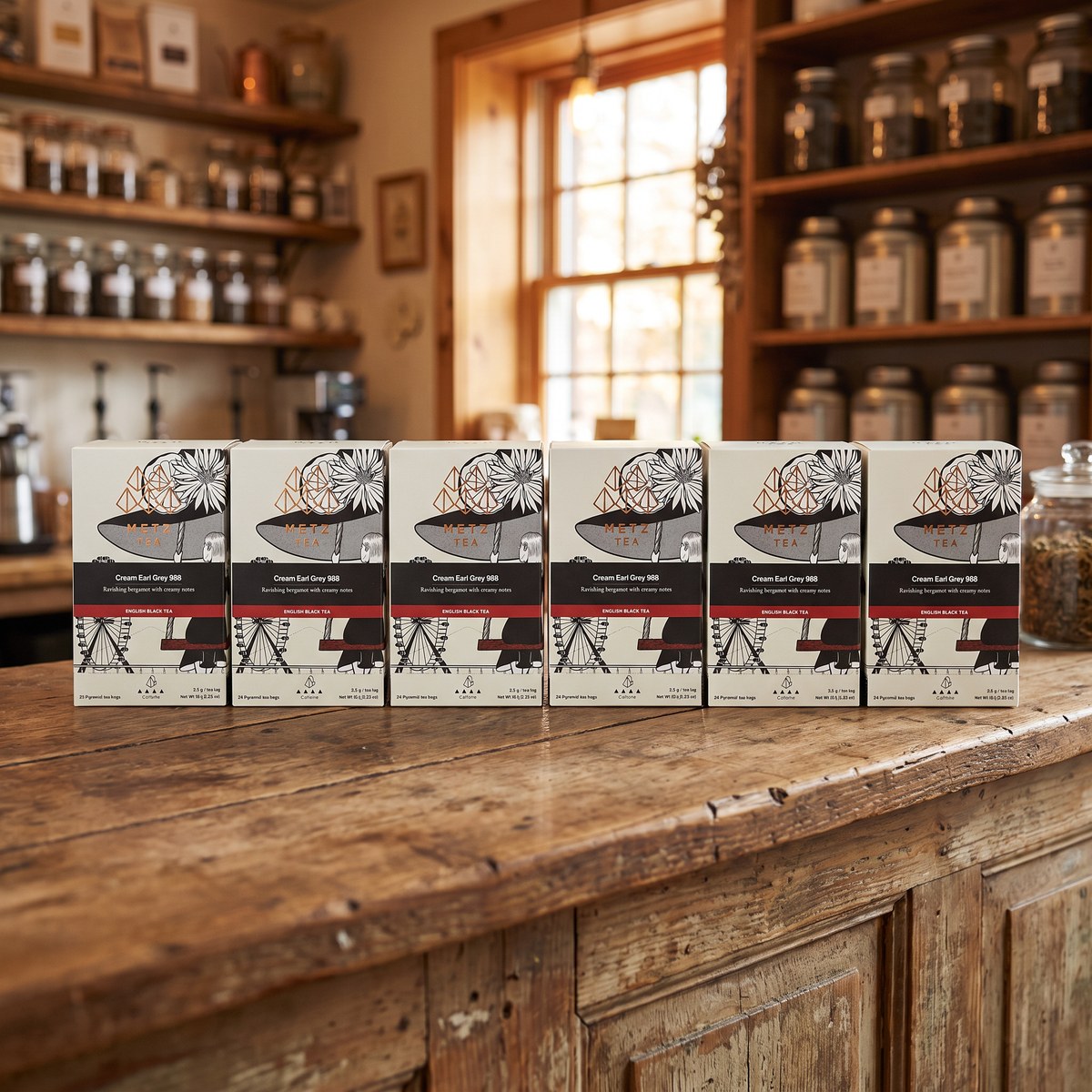 Caja 6 Cream Earl Grey Metz: 6 cajas de té Metz Cream Earl Grey