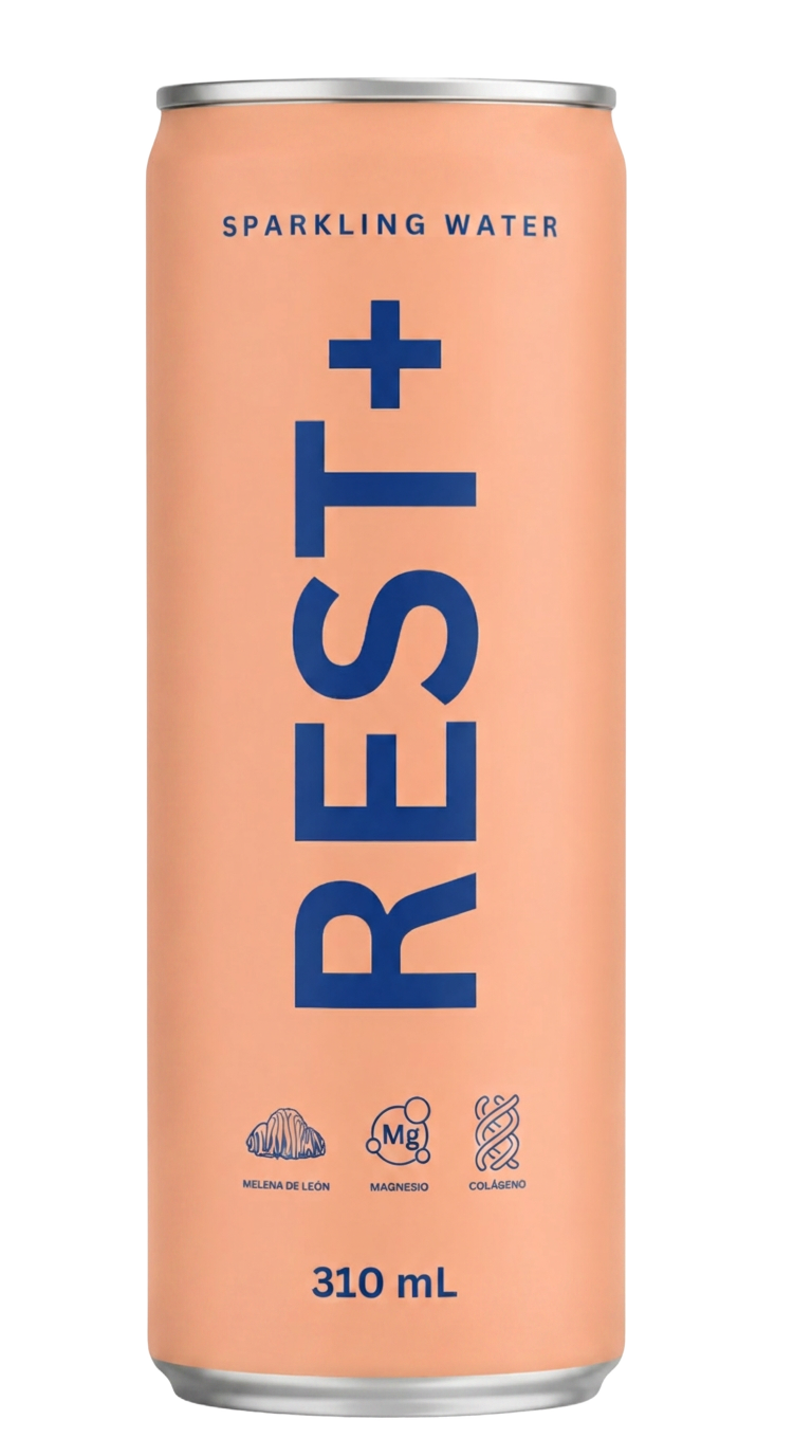 Lata REST+ Flow: durazno, bergamota, albahaca y melena de león
